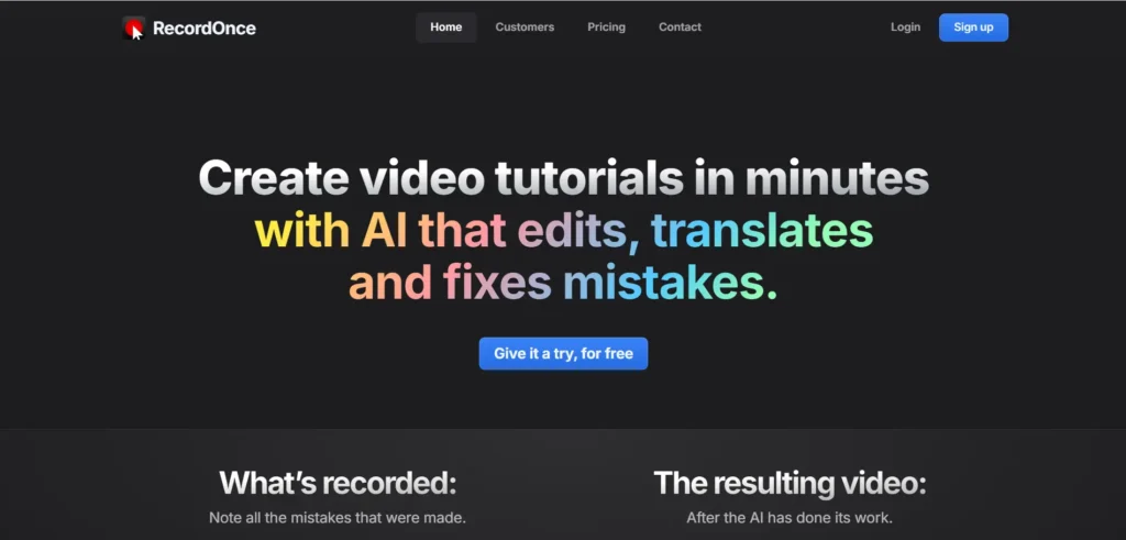 RecordOnce AI banner image