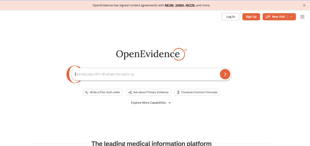 OpenEvidence: The leading medical information platform.