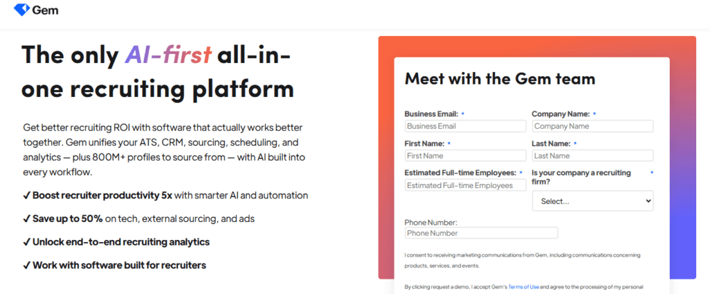 The only AI-first all-in-one recruiting platform | Gem